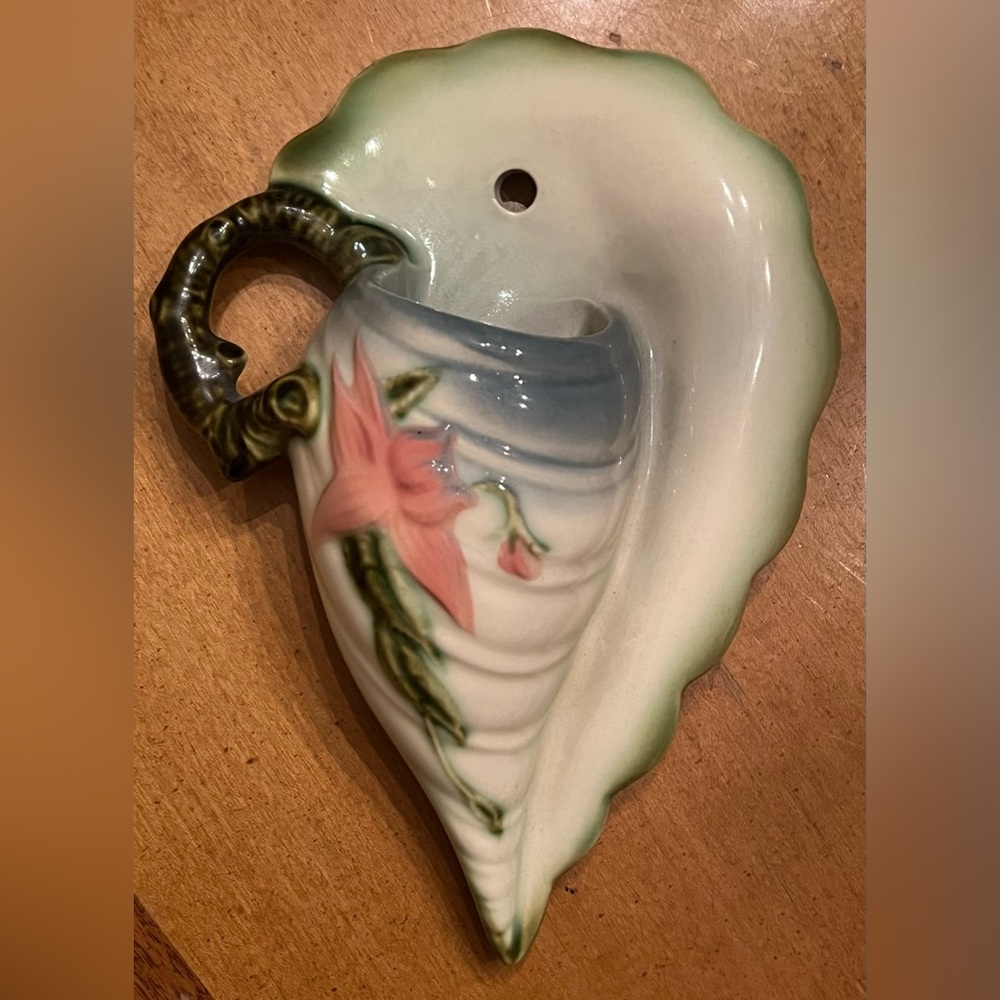 Vintage Hull Pottery Woodland Shell Wall Pocket, W13-7 1/2, 2 Available